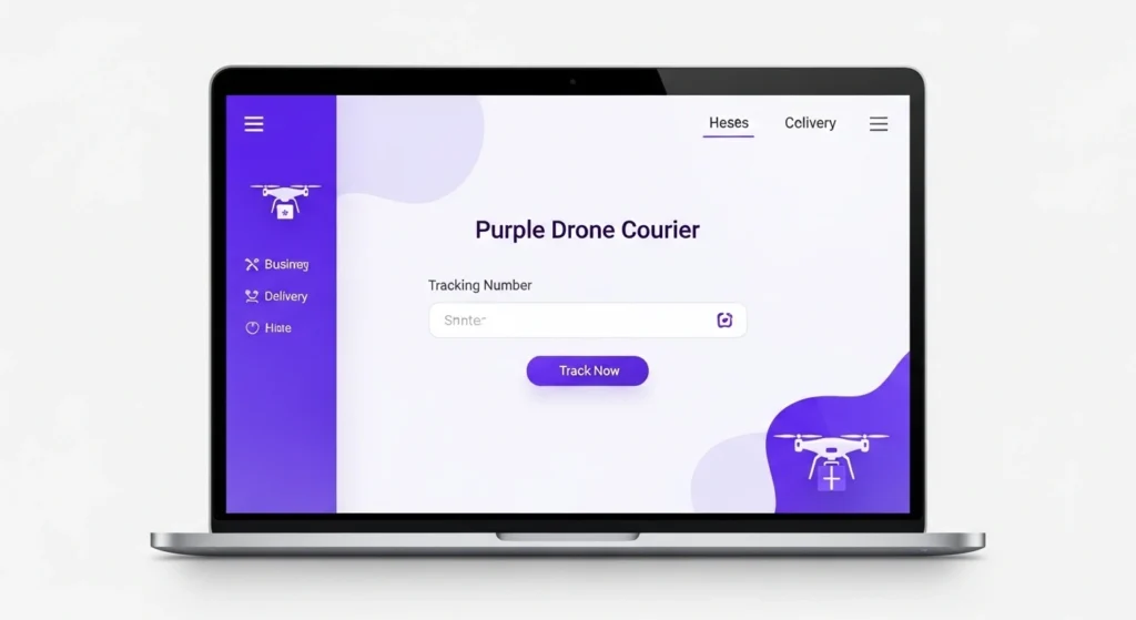 Purple Drone Courier tracking online dashboard interface
